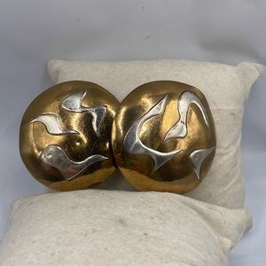 Studio artist big bold vintage button earrings